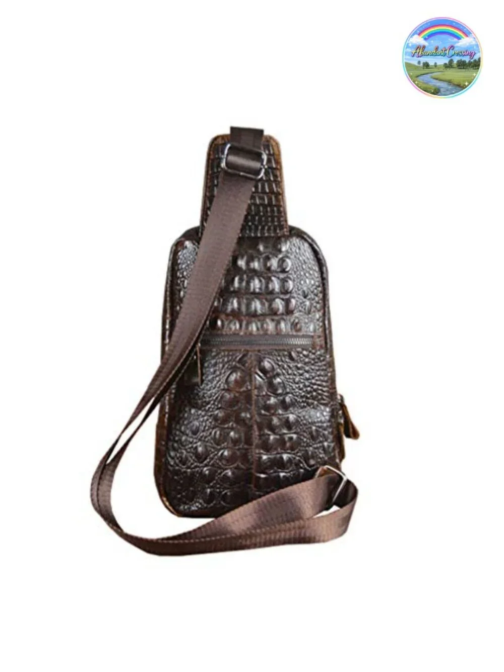 Genuine Leather Crocodile Sling Backpack Crossbody Shoulder Chest Pack for